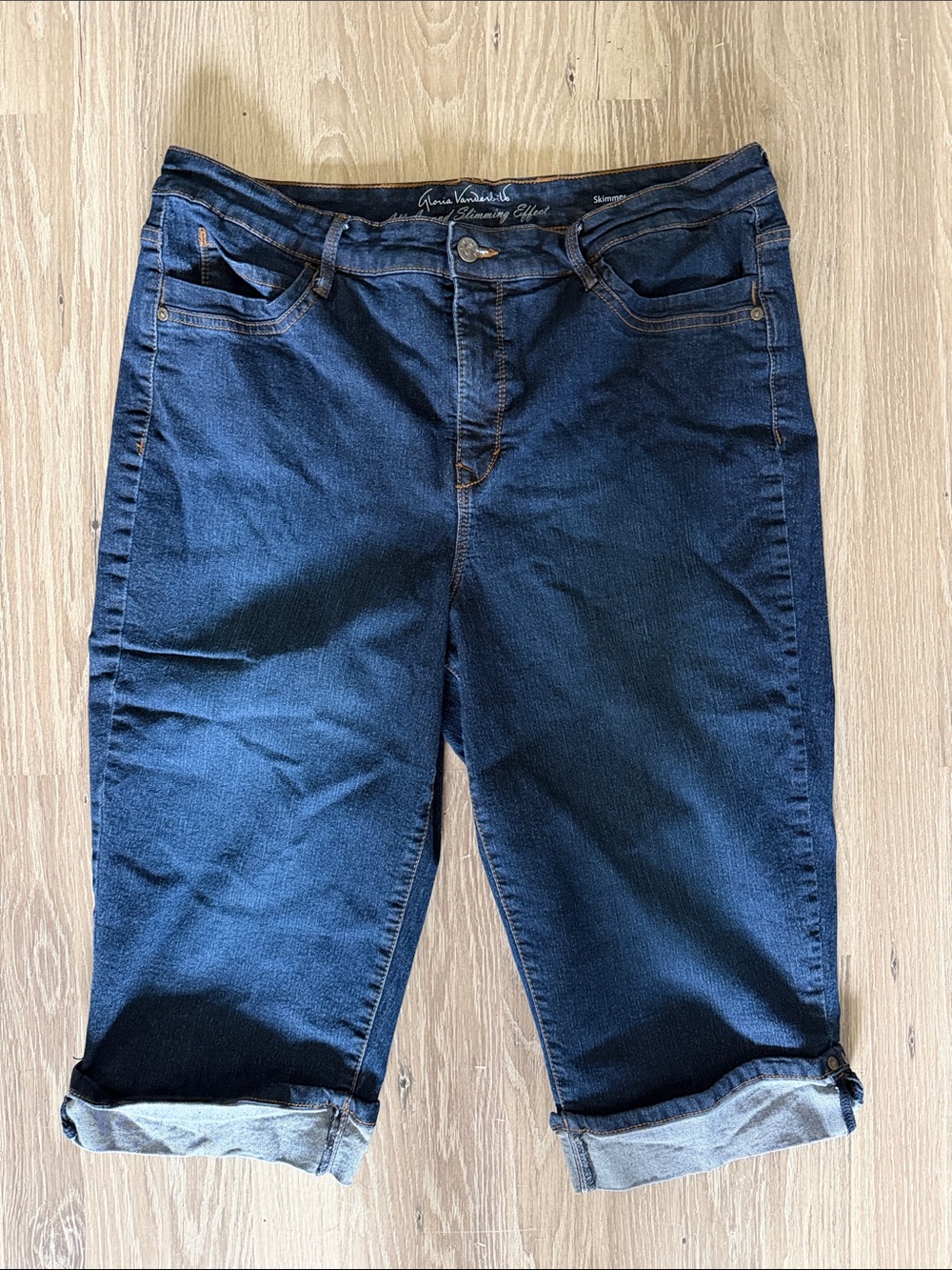 Gloria Vanderbilt Dark Blue Cropped Slim Capri Jeans Size 16